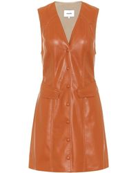 Nanushka - Menphi Vegan Leather Button-front Dress - Lyst