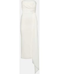 Alex Perry - Bridal Draped Strapless Crepe Midi Dress - Lyst