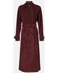Nour Hammour - Trench-Coat Tate En Daim - Lyst