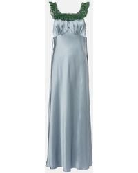 Chloé - Lace-Trimmed Silk Satin Maxi Dress - Lyst