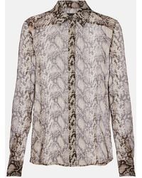 Nili Lotan - Gaia Snake-Print Silk Shirt - Lyst