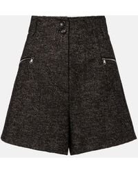 Max Mara - Herringbone Wool-Blend Shorts - Lyst