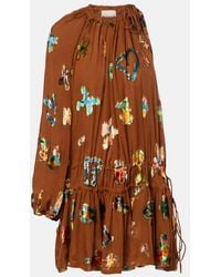ALÉMAIS - Embroidered Silk-Blend Mini Dress - Lyst