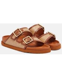 Birkenstock - Arizona Leather-Trimmed Woven Sandals - Lyst