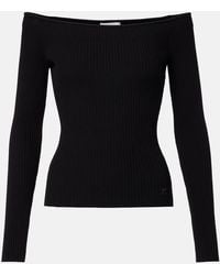 Courreges - Off-Shoulder Ribbed-Knit Top - Lyst
