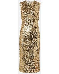 Dolce & Gabbana - Sequined Midi Dress - Lyst