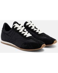TOTEME - Flex Suede-Trimmed Sneakers - Lyst