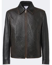 Bottega Veneta - Intrecciato Leather Jacket - Lyst