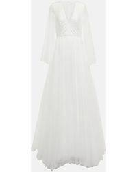 Costarellos Tulle Gown - White