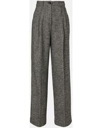 Dolce & Gabbana - Pleated Wool-Blend Wide-Leg Pants - Lyst