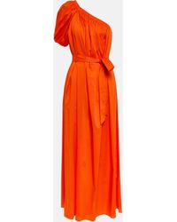 Diane von Furstenberg - Robe longue asymetrique en coton melange - Lyst