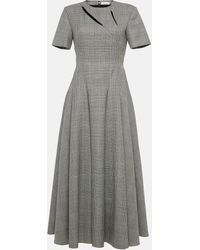 Alexander McQueen - Prince Of Wales Checked Wool Maxi Dress - Lyst