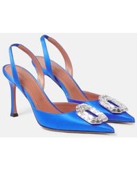 AMINA MUADDI - Camelia Silk Satin Slingback Pumps - Lyst