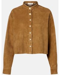 Nour Hammour - Lucien Suede Cropped Jacket - Lyst