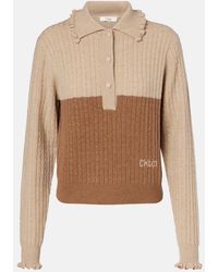 Chloé - Polo Trenzado De Lana Y Cachemir Con Volantes - Lyst