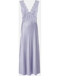 RIXO London - Lysandra Lace-Trimmed Satin Maxi Dress - Lyst