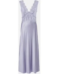 RIXO London - Lysandra Lace-Trimmed Satin Maxi Dress - Lyst