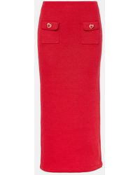 Self-Portrait - Embellished Knitted Midi Skirt - Lyst