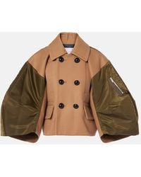 Sacai - Wool And Twill Jacket - Lyst