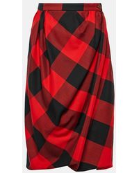 Vivienne Westwood - Drunken Drape Virgin Wool Midi Skirt - Lyst