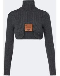Jean Paul Gaultier - Cropped Wool-Blend Turtleneck Sweater - Lyst