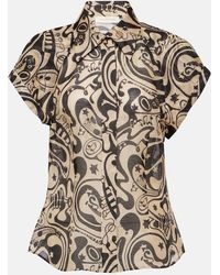 Zimmermann - Matchmaker Printed Linen And Silk Blouse - Lyst