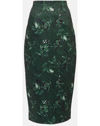 Emilia Wickstead - Lorelei Floral Taffeta Faille Pencil Skirt - Lyst