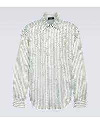 Amiri - Floral-applique Striped Shirt - Lyst