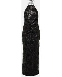 ROTATE BIRGER CHRISTENSEN - Sequin Halterneck Midi Dress - Women's - Polyester/elastane - Lyst