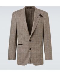 dunhill - Checked Wool And Cashmere Blazer - Lyst