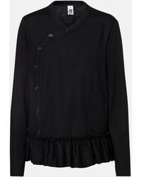 Noir Kei Ninomiya - Ruffled Wool Top - Lyst