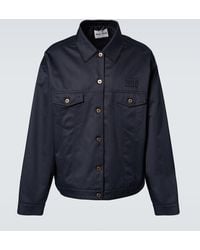 Miu Miu - Chaqueta De Algodon Con Logo - Lyst