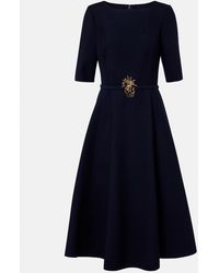 Oscar de la Renta - Belted Wool-Blend Midi Dress - Lyst