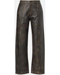 JACQUES WEI - Pantalon Ample A Taille Haute En Cuir - Lyst