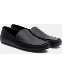 The Row - Leo Leather Slip-On Shoes - Lyst