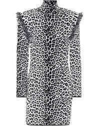 Dundas Leopard-print Wool And Cashmere Dress - Black