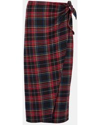 Polo Ralph Lauren - Plaid Wool-Blend Wrap Skirt - Lyst