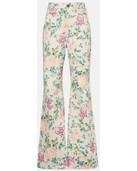 Chloé - Jeans Flared A Vita Alta Con Stampa - Lyst