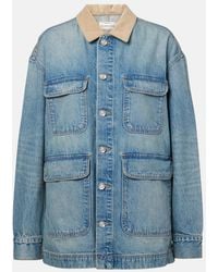SLVRLAKE Denim - Hayden Corduroy-Trimmed Denim Jacket - Lyst