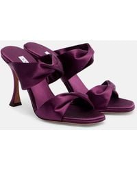 Aquazzura - Twist 95 Satin Mules - Lyst