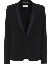 Saint Laurent Chaqueta esmoquin de lana - Negro