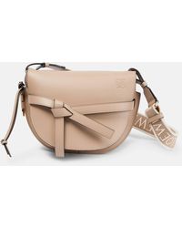 Loewe - Luxury Small Gate Bag In Soft Calfskin And Jacquard - Lyst