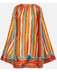 Dolce & Gabbana - Oversized Striped Silk Shirt - Lyst