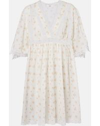 Chloé - Floral Cotton Voile Minidress - Lyst
