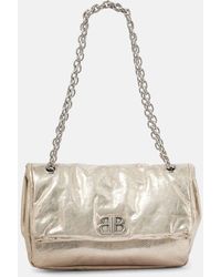 Balenciaga - Monaco Small Metallic Leather Shoulder Bag - Lyst