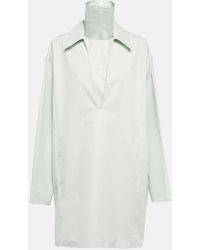 Jil Sander - V-neck Cotton Minidress - Lyst