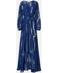 Anna Kosturova - Tie-Dye Silk Wrap Maxi Dress - Lyst