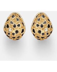 Yvonne Léon - Ohrringe Poire Lynx Aus 9Kt Gelbgold (375/1000) Mit Emaille, Diamanten Und Citrin - Lyst