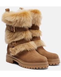 Gianvito Rossi - Maverick Suede Mid-Calf Boots - Lyst