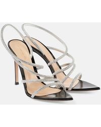 Gianvito Rossi - Crystal Ettie Leather Sandals - Lyst
